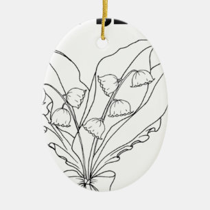 serbian cyrillic lily of the valley ceramic ornament