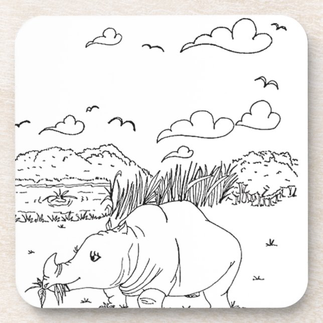 serbian cyrillic rhino coaster (Front)