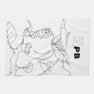 serbian cyrillic worm tea towel