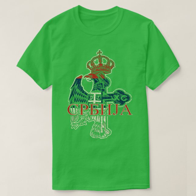 Serbian Eagle Cross Coat of Arms T-Shirt (Design Front)