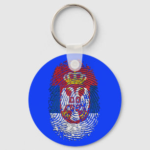 Serbian fingerprint DNA Serbia pride gifts Key Ring