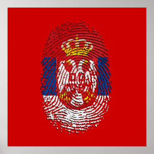 Serbian fingerprint DNA Serbia pride gifts Poster