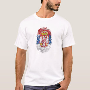 Serbian fingerprint DNA Serbia pride gifts T-Shirt