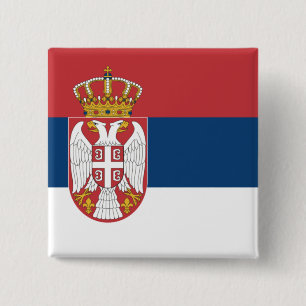 Serbian Flag 15 Cm Square Badge