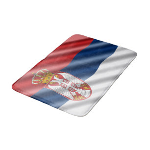 Serbian flag bath mat
