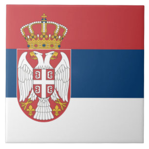 Serbian Flag Ceramic Tile