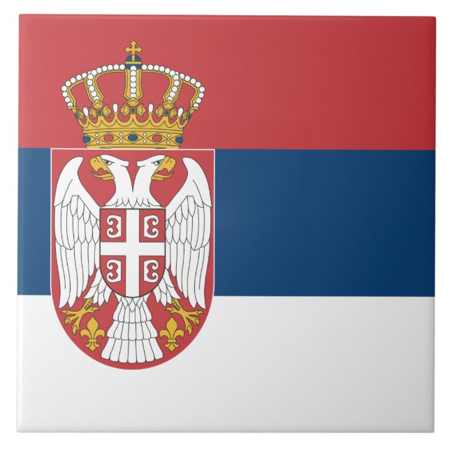 Serbian Flag Ceramic Tile (Front)