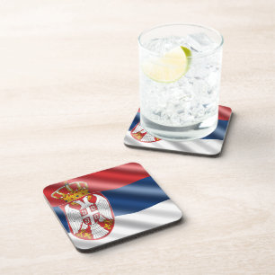 Serbian flag coaster