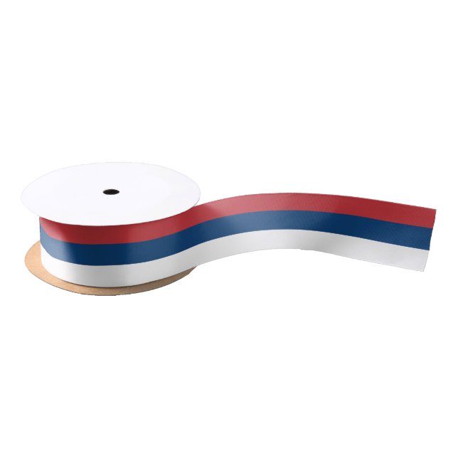 Serbian flag colours ribbon, Serbia /sports Satin Ribbon (Spool)