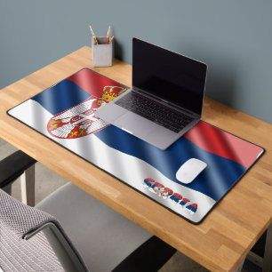 Serbian flag desk mat