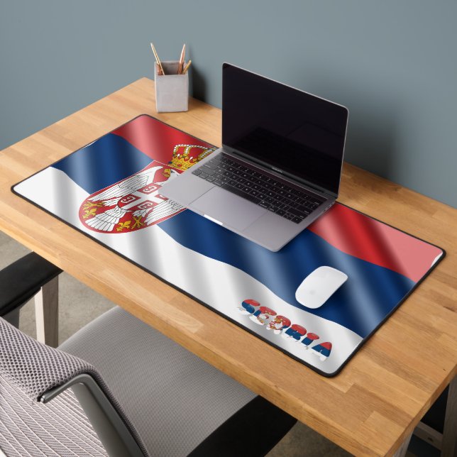 Serbian flag desk mat (Office 2)