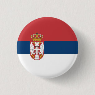 Serbian Flag, Flag of Serbia 3 Cm Round Badge