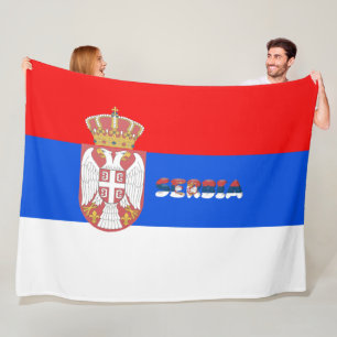 Serbian flag fleece blanket