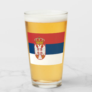 Serbian Flag Glass
