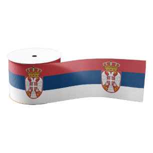 Serbian Flag Grosgrain Ribbon