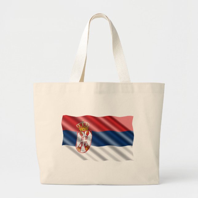 Serbian flag large tote bag (Front)