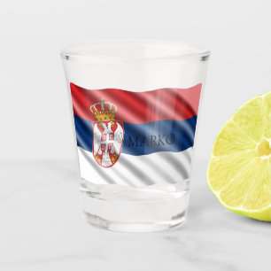 Serbian flag, patriotic shot glass