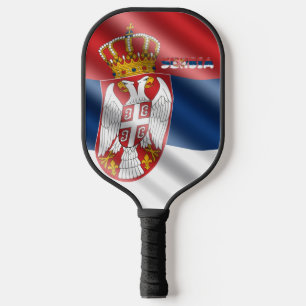 Serbian flag pickleball paddle