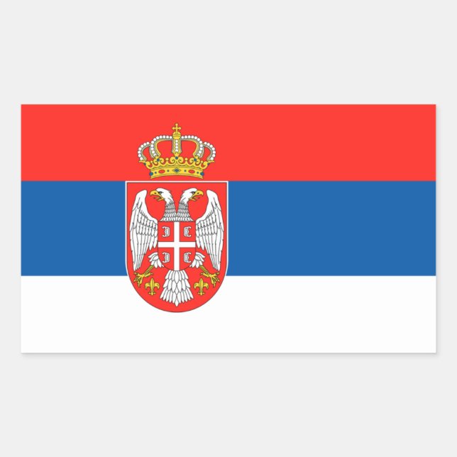 Serbian Flag Rectangular Sticker (Front)