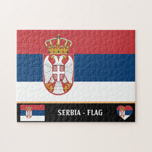 Serbian Flag & Serbia - country, holiday /sports Jigsaw Puzzle