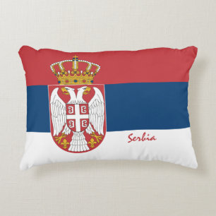 Serbian flag & Serbia fashion holiday /sports Decorative Cushion