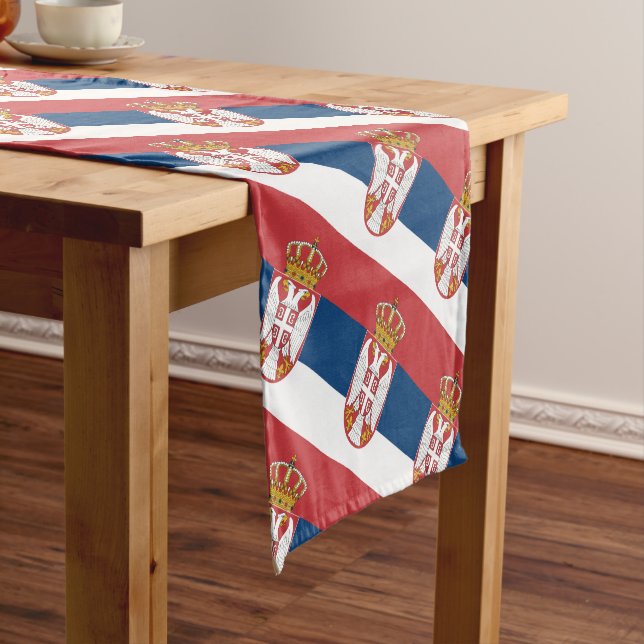 Serbian Flag & Serbia fashion home /sport fans Short Table Runner (In Situ)