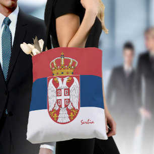 Serbian flag & Serbia fashion /sports fans Tote Bag