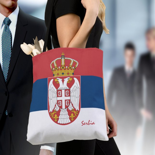 Serbian flag & Serbia fashion /sports fans Tote Bag (Creator Uploaded)