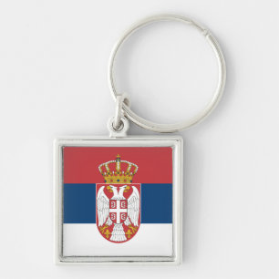 Serbian flag & Serbia holiday, travel /sports Key Ring