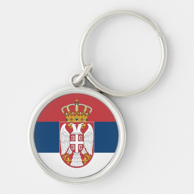 Serbian flag & Serbia holiday, travel /sports Key Ring (Front)