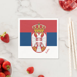 Serbian flag & Serbia party fashion /sports Napkin