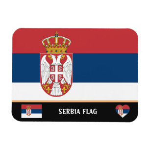 Serbian Flag & Serbia travel, holiday /Sports Magnet
