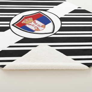 Serbian flag sherpa blanket