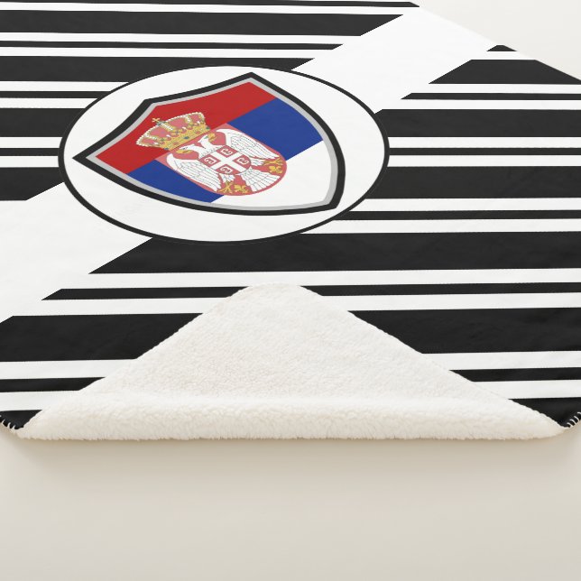 Serbian flag sherpa blanket (3/4)