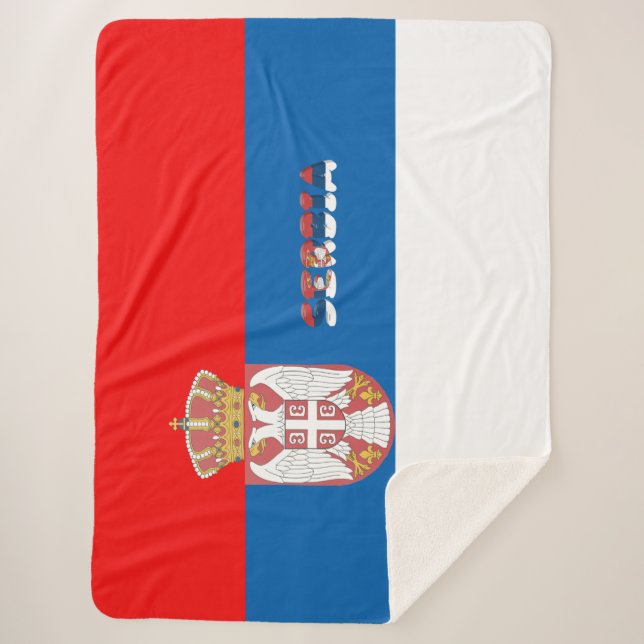 Serbian flag sherpa blanket (Front)