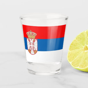 Serbian flag shot glass