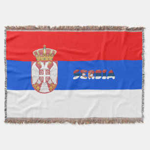 Serbian flag throw blanket
