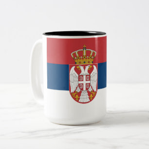 Serbian Flag Two-Tone Coffee Mug