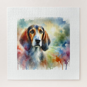 Serbian Hound in a Colorful Tranquil Landscape 310 Jigsaw Puzzle
