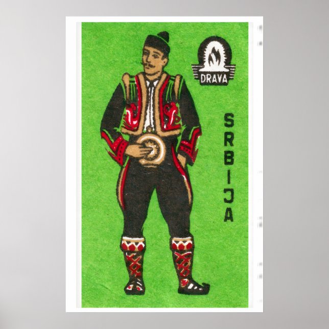 Serbian Man - Matchbox Print - Aesthetic Wall Art (Front)