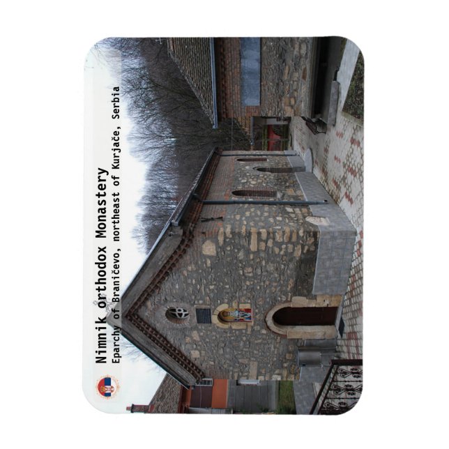 SERBIAN MONASTERIES - Nimnik orthodox Monastery 3 Magnet (Vertical)