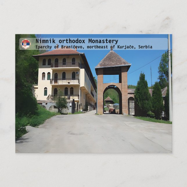 SERBIAN MONASTERIES - Nimnik orthodox Monastery 4 Postcard (Front)