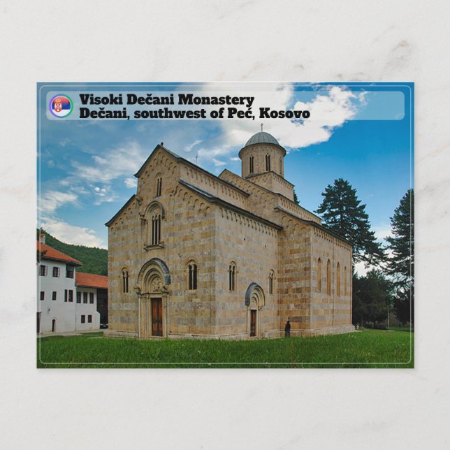 SERBIAN MONASTERIES - Visoki Dečani Monastery Postcard (Front)