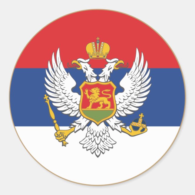 Serbian Montenegro Round Sticker (Front)