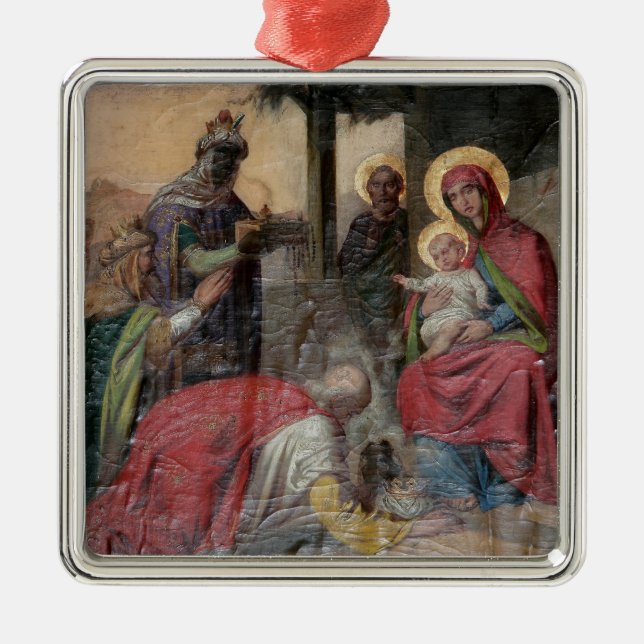 Serbian Orthodox icongraphy at Valjevo Church. - Metal Tree Decoration (Front)