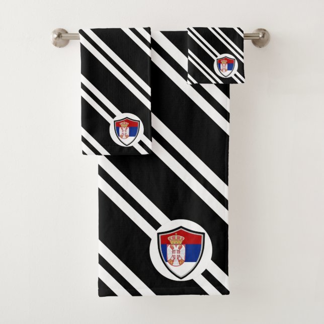 Serbian shield flag bath towel set (Insitu)