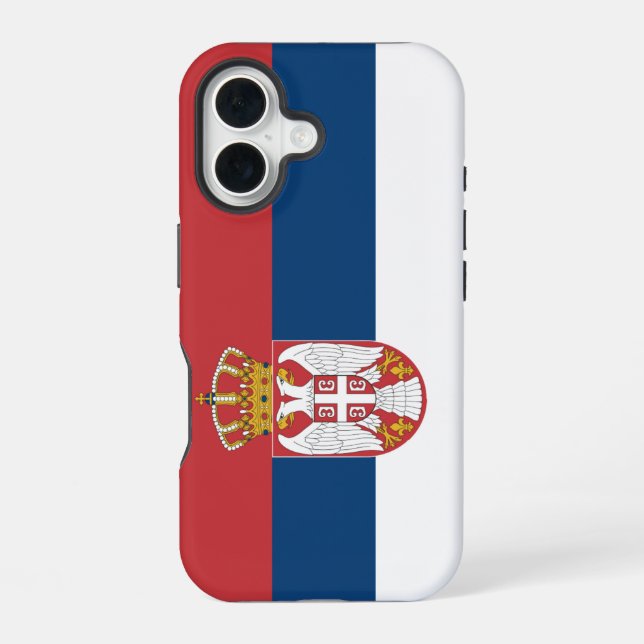 Serbian state flag iPhone 16 case (Back)