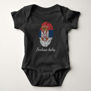 Serbian touch fingerprint flag baby bodysuit