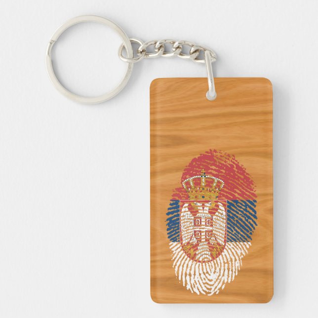 Serbian touch fingerprint flag key ring (Front)