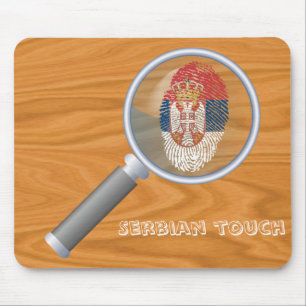 Serbian touch fingerprint flag mouse pad